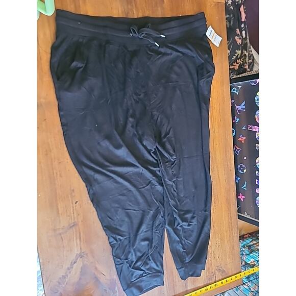 Ideology Women's Joggers 3X Sweatpants Lightweight Black Pockets Drawstring New - Picture 2 of 9